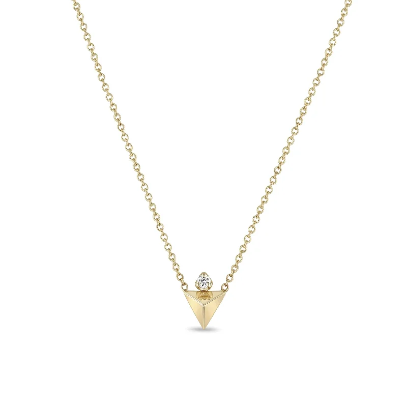 Timeless Beauty, Unbeatable Deals – Jewelry Sale On 14k Diamond & Triangle Pyramid Necklace
