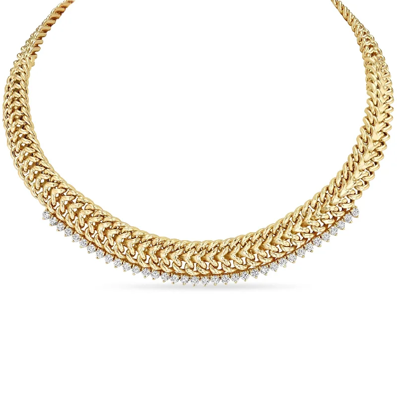 Exclusive Online Discounts On Stylish Jewelry 14k Diamond Tennis Double Wide Curb Chain Necklace