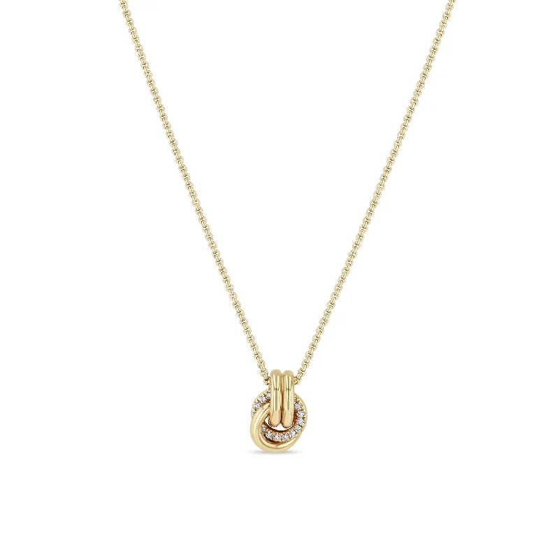 Holiday Jewelry Sale – Perfect Gifts At Great Prices 14k Double Linked Pavé Diamond Knot Necklace