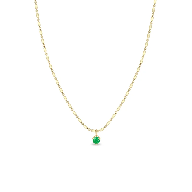 Exclusive Online Jewelry Sale – Don't Wait 14k Emerald Pendant Tube Bar Chain Necklace
