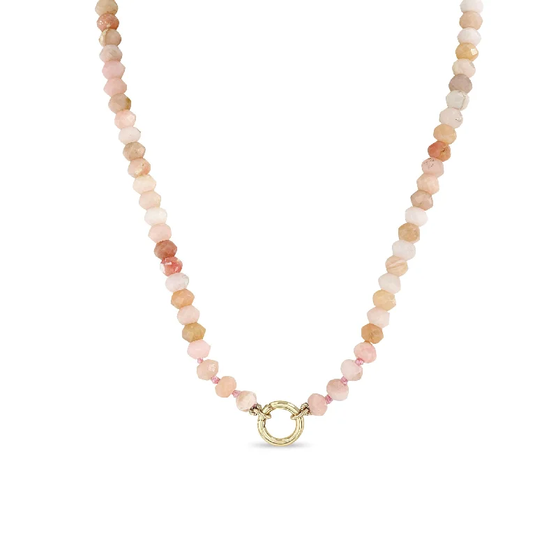 The Ultimate Jewelry Sale – Shop Premium Styles 14k Faceted Pink Opal Rondelle Bead Round Enhancer Necklace