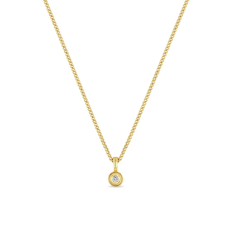 Customized Silver Jewelry For Unique Style 14k Fluted Bezel Diamond Pendant Necklace Customized Silver Jewelry For Unique Style 14k Fluted Bezel Diamond Pendant Necklace