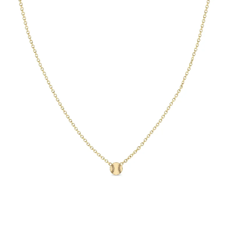 Fashion-Forward Geometric Jewelry For Contemporary Style 14k Itty Bitty Baseball Necklace Fashion-Forward Geometric Jewelry For Contemporary Style 14k Itty Bitty Baseball Necklace