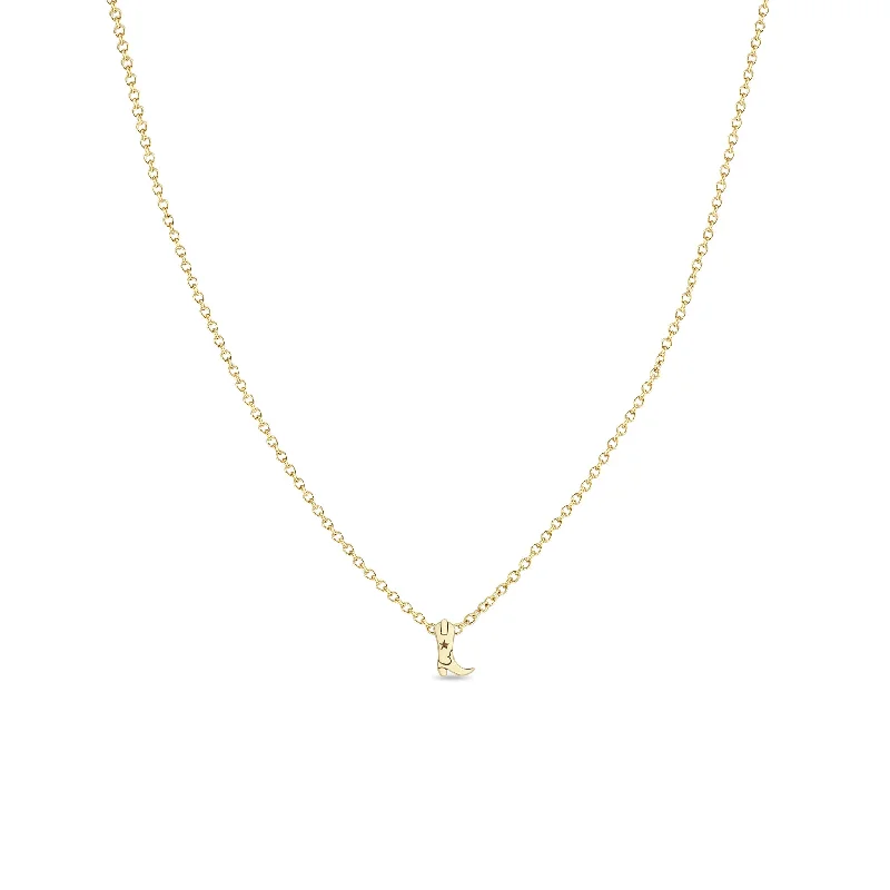Bohemian-Inspired Jewelry For Free-Spirited Fashion 14k Itty Bitty Cowboy Boot Necklace