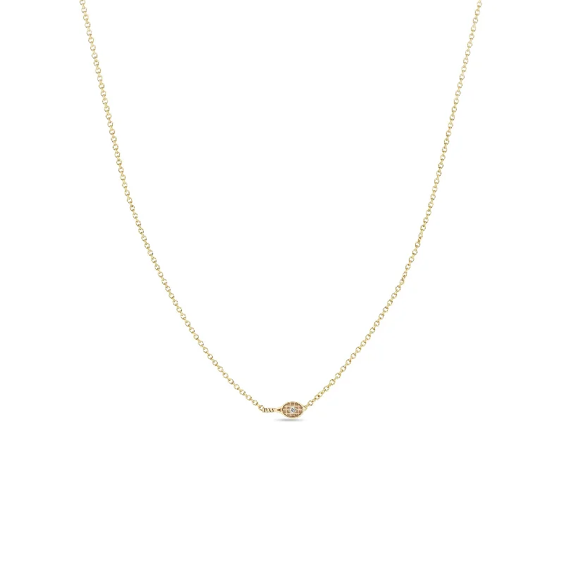 Jewelry Sale Bonanza – Grab Your Sparkle Now 14k Itty Bitty Diamond Tennis Racket Necklace