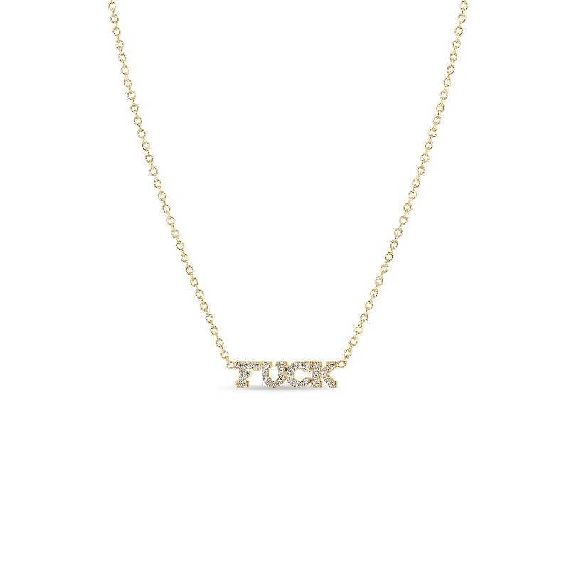 Affordable Luxury Jewelry – Style At A Great Price 14k Itty Bitty Pavé Diamond FUCK Necklace