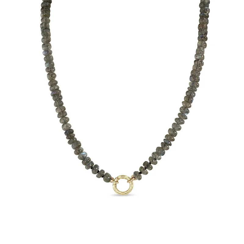 Sparkle On A Budget – Fine Jewelry For Less 14k Labradorite Rondelle Bead Round Enhancer Necklace