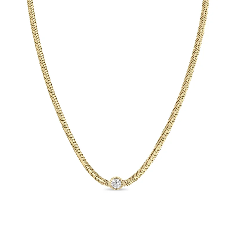 Luxury Jewelry Sale – Elegant Styles At Unbeatable Prices 14k Large Floating Diamond Small Snake Chain Necklace