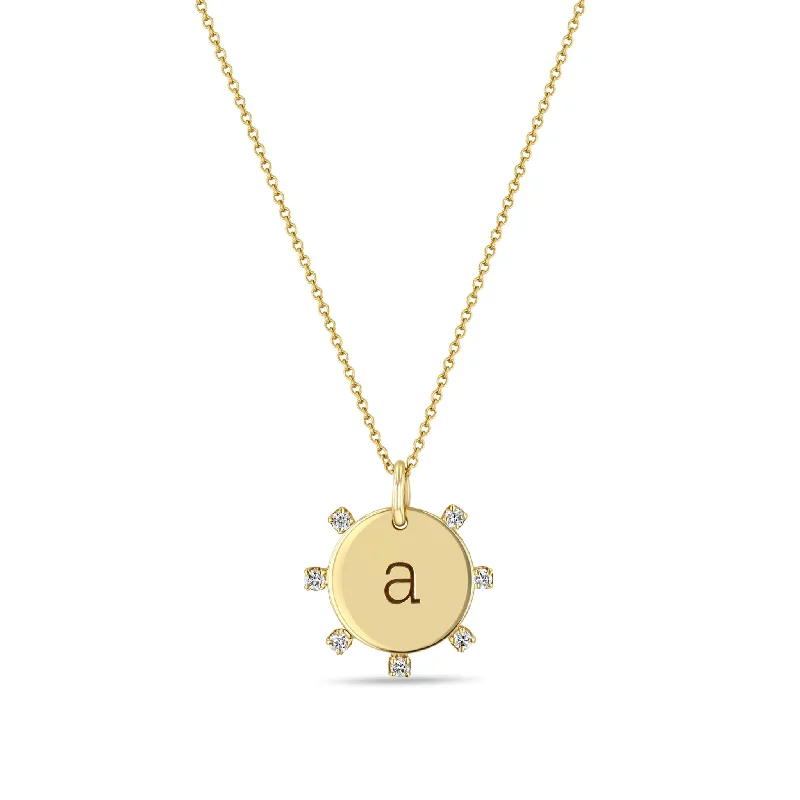 Affordable Elegance – Special Jewelry Sale Now Live 14k Medium Engraved Initial Disc with Prong Diamonds Necklace Affordable Elegance – Special Jewelry Sale Now Live 14k Medium Engraved Initial Disc with Prong Diamonds Necklace