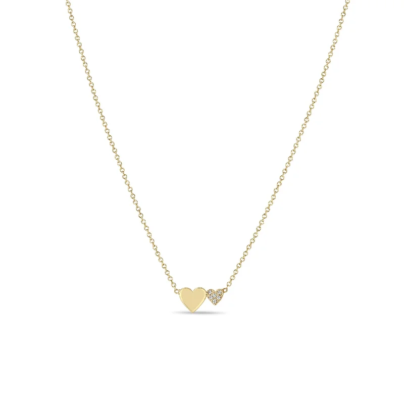 Shop Dazzling Jewelry At The Best Prices 14k Mixed Midi & Itty Bitty Pavé Diamond Heart Necklace
