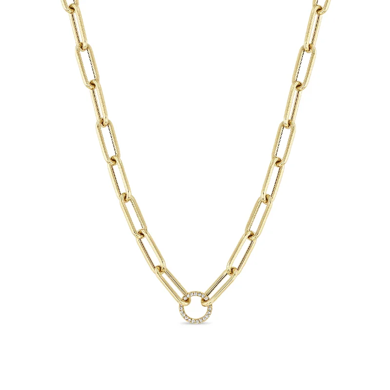 Celebrate With Sparkle – Jewelry Sale Now Live 14k Pavé Diamond Circle Large Paperclip Chain Necklace