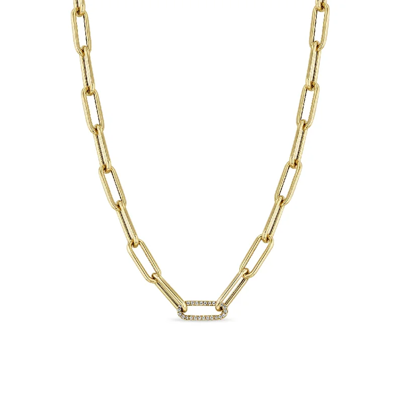 Get The Sparkle You Love At Prices You Adore 14k Pavé Diamond Link Large Paperclip Chain Necklace Get The Sparkle You Love At Prices You Adore 14k Pavé Diamond Link Large Paperclip Chain Necklace
