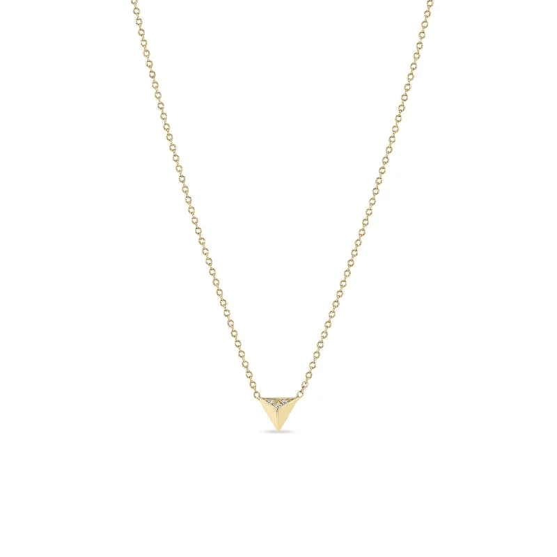 Fashion-Forward Jewelry At Exclusive Discounts 14k Pavé Diamond Triangle Pyramid Necklace