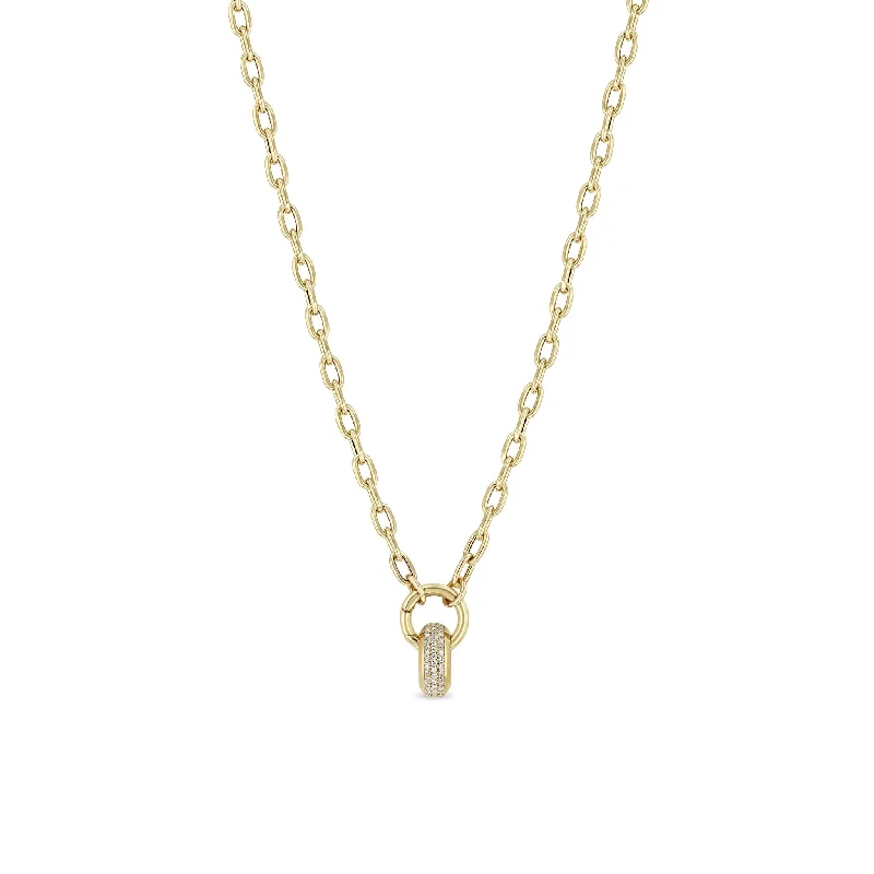 Elegant Jewelry At Unbeatable Offers – Shop Before It's Gone 14k Pavé Diamond Wide Half Round Slide Bead Round Enhancer Necklace