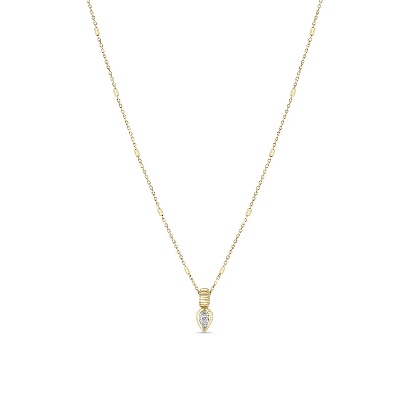 Limited-Time Offer On Elegant Jewelry Pieces 14k Pear Diamond Bead Pendant Necklace