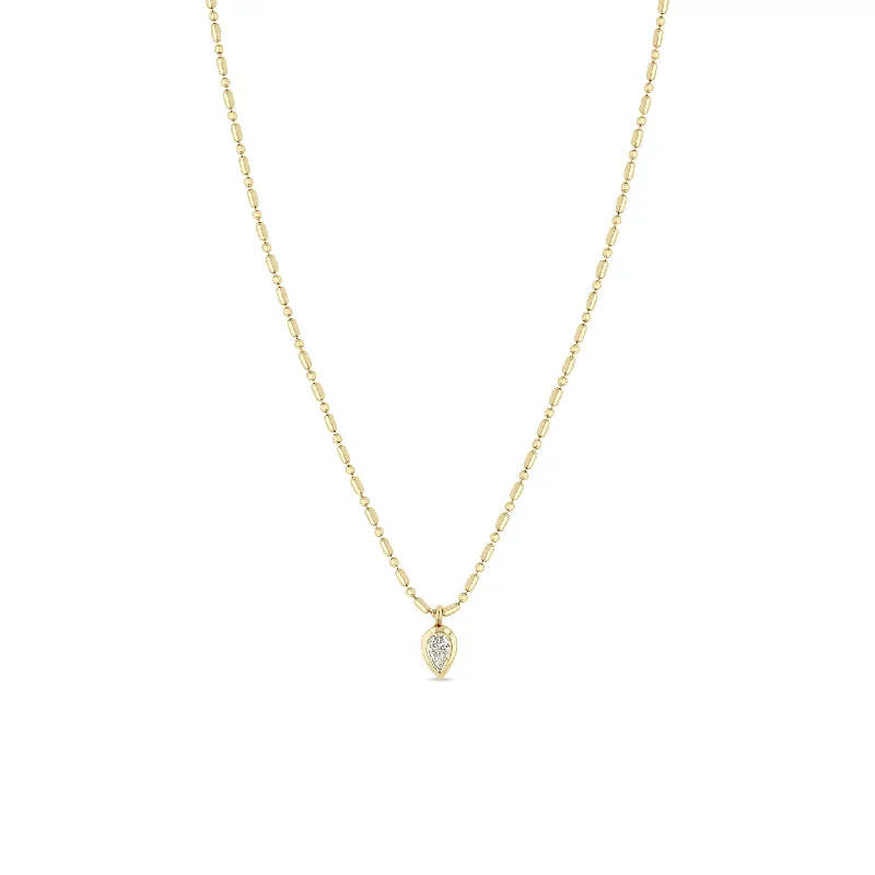 Premium Jewelry At Special Low Prices For A Limited Time 14k Pear Diamond Tube Bar Chain Necklace