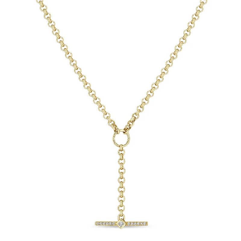 Stunning Jewelry At Even More Stunning Prices 14k Princess Diamond & Diamond Bar Toggle Lariat Necklace