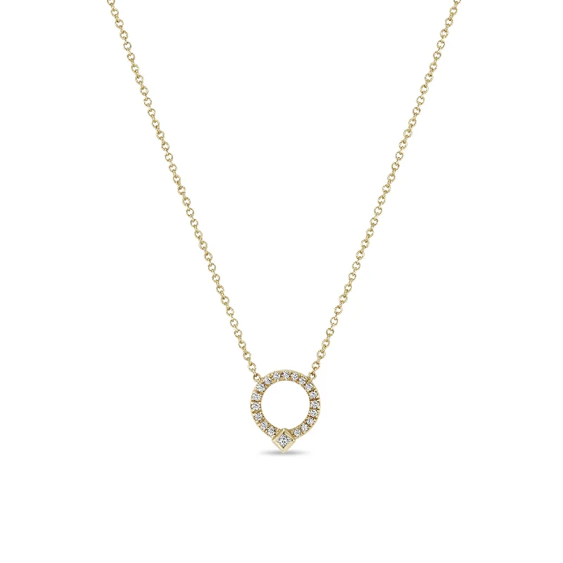 The Ultimate Jewelry Sale – Shop Premium Styles 14k Princess Diamond & Diamond Circle Necklace