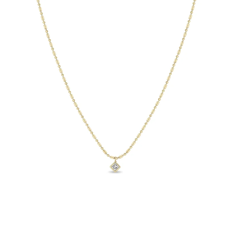 Don't Miss Out On Jaw-Dropping Jewelry Discounts 14k Princess Diamond Tube Bar Chain Necklace