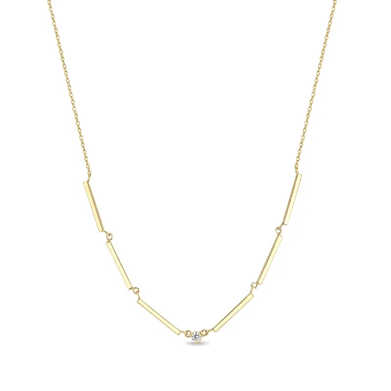 Jewelry Flash Sale – Stylish Designs At Unbeatable Rates 14k Single Diamond Gold Linked Bar Necklace
