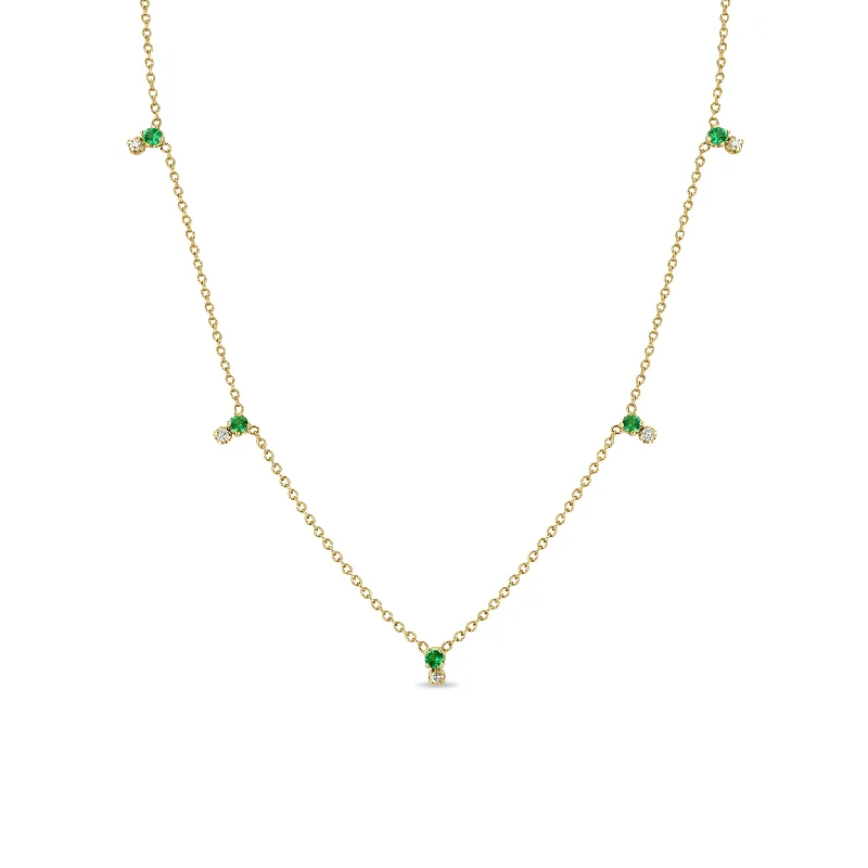 Seasonal Jewelry Clearance – Best Styles At The Lowest Prices 14k Stacked Prong Emerald & Diamond Station Necklace Seasonal Jewelry Clearance – Best Styles At The Lowest Prices 14k Stacked Prong Emerald & Diamond Station Necklace