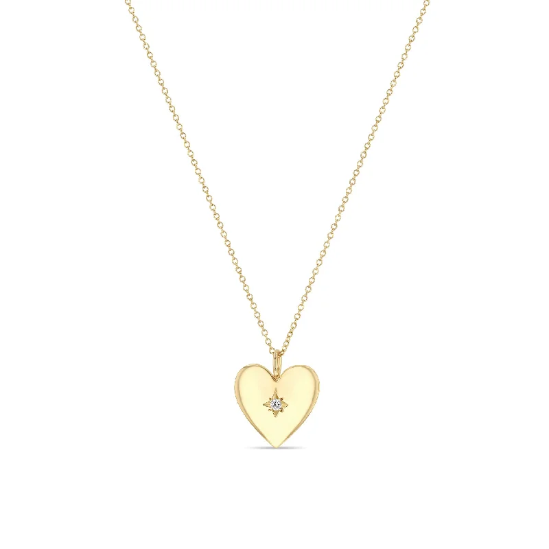 Flash Sale On Exquisite Jewelry – Don't Miss Out 14k Star Set Diamond Small Aura Heart Necklace