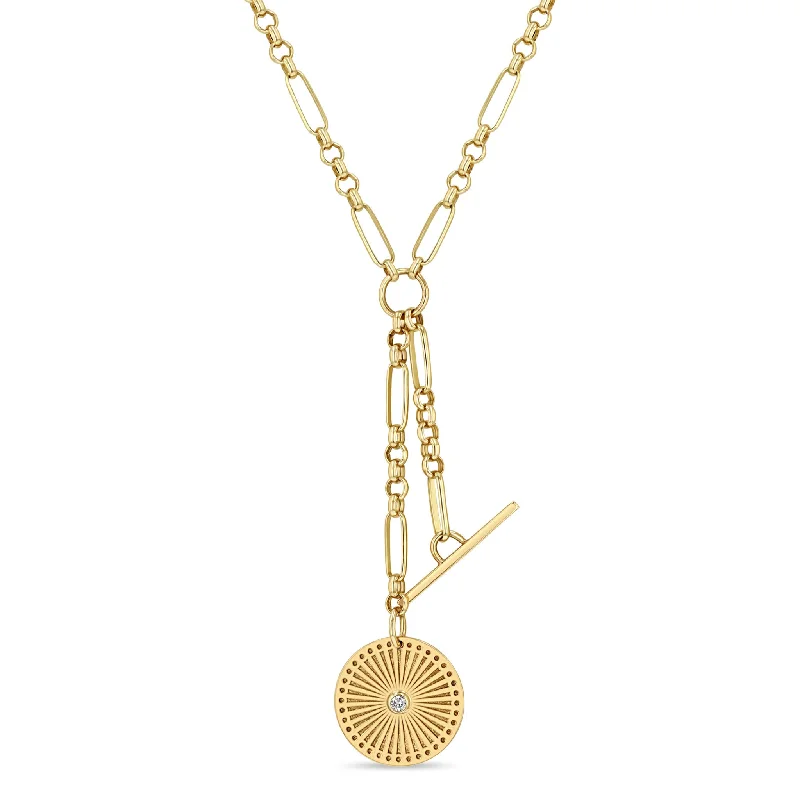 Your Dream Jewelry At Dream Prices – Shop Now 14k Small Sunbeam Medallion & Toggle Paperclip Rolo Chain Lariat Your Dream Jewelry At Dream Prices – Shop Now 14k Small Sunbeam Medallion & Toggle Paperclip Rolo Chain Lariat