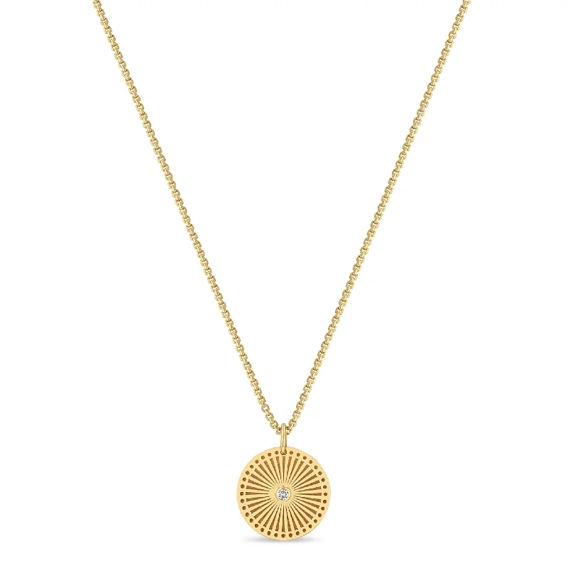 Trendy Minimalist Jewelry For Everyday Wear 14k Small Sunbeam Medallion Box Chain Necklace Trendy Minimalist Jewelry For Everyday Wear 14k Small Sunbeam Medallion Box Chain Necklace