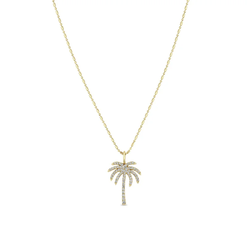 Unmissable Jewelry Clearance – Final Reductions 14k Pavé Diamond Palm Tree Necklace