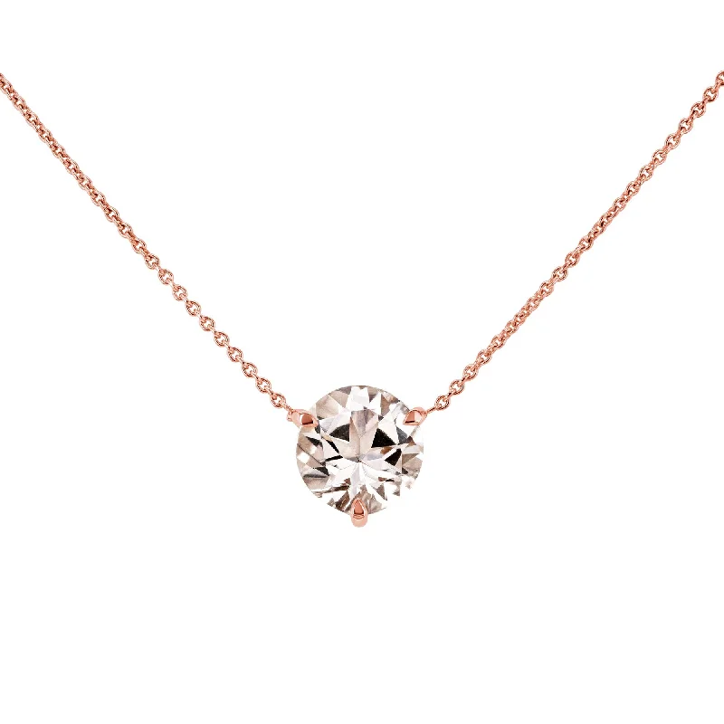 Buy More, Save More – Special Jewelry Discounts 2ct Morganite Solitaire 3-Prong Necklace