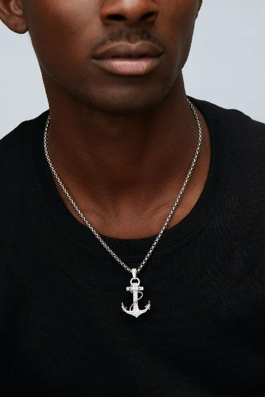 Flash Sale On Exquisite Jewelry – Don't Miss Out Anchor CZ Necklace in 925 Sterling Silver