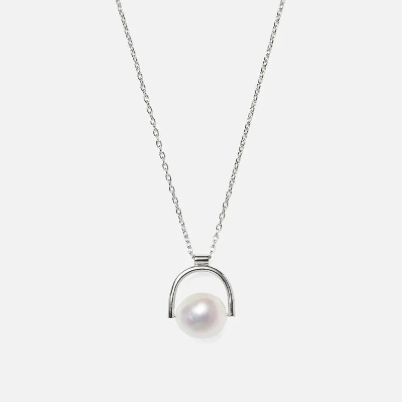 Modern Statement Jewelry For Bold Styling Bail Necklace in Silver