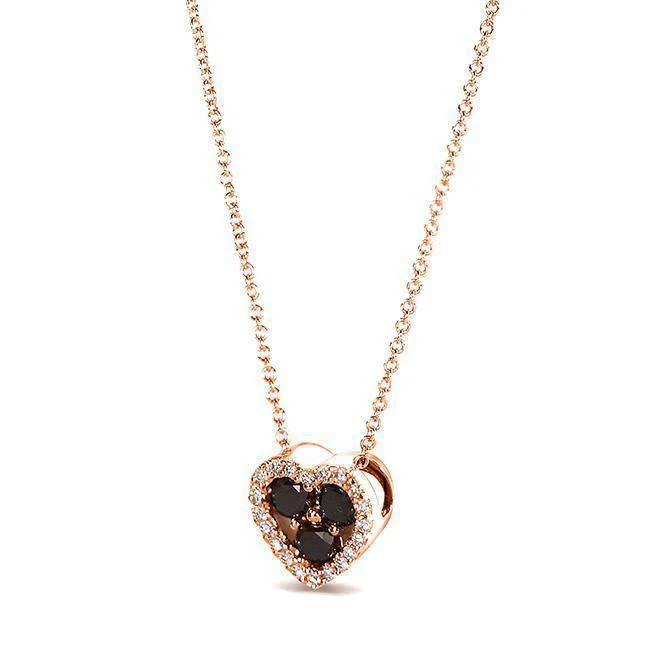Holiday Jewelry Sale – Perfect Gifts At The Best Prices Black and White Diamond Heart Shape Pendant 2/5 Carat (ctw) in 10k Gold (16" Chain)