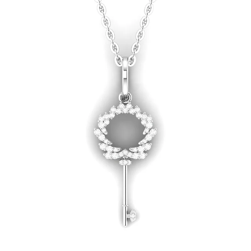 Customized Silver Jewelry For Unique Style BOZ Forever Key Diamond Necklace in 18K Gold