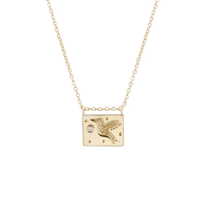 Buy More, Save More On Stunning Jewelry Pieces Hummingbird postcard charm necklace