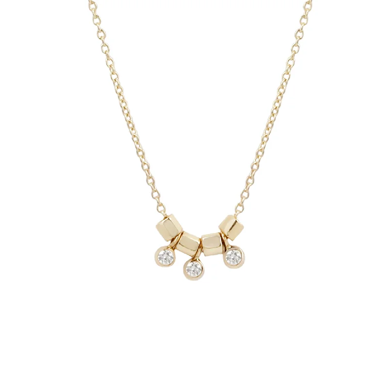 Best Jewelry Sale Prices – Limited-Time Offer Pebble necklace with 3 diamonds