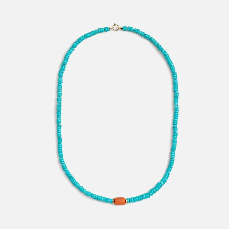 Grab Your Favorite Jewelry At The Lowest Prices Coral & Turquoise Beaded Necklace
