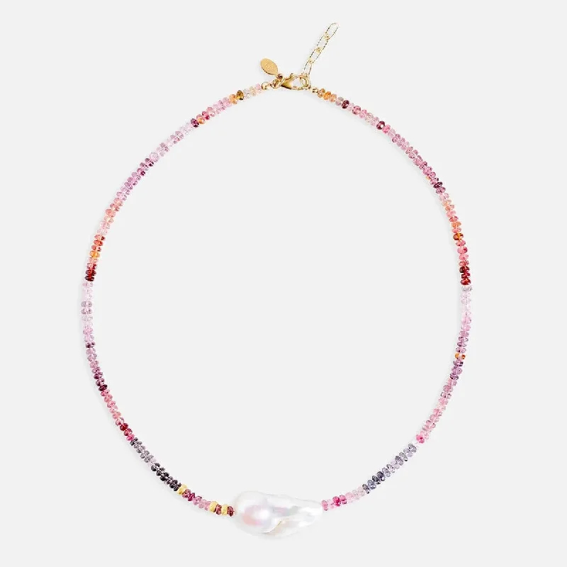 Luxury Jewelry Sale – Elegant Styles At Unbeatable Prices Cotton Candy Spinel Gold Baroque Pearl Necklace