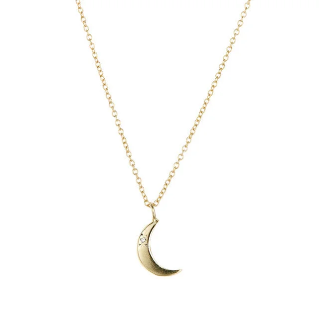 Elegant Rose Gold Jewelry For A Stylish Touch Crescent moon necklace with diamond