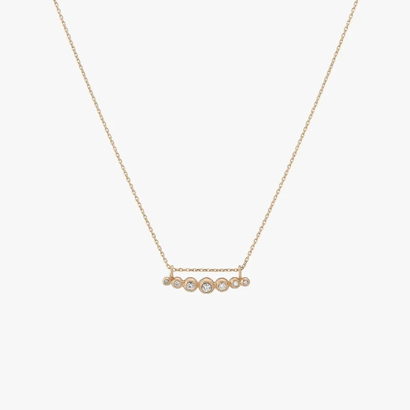 Elegant Rose Gold Jewelry For A Stylish Touch Curved Granules + Diamond Necklace
