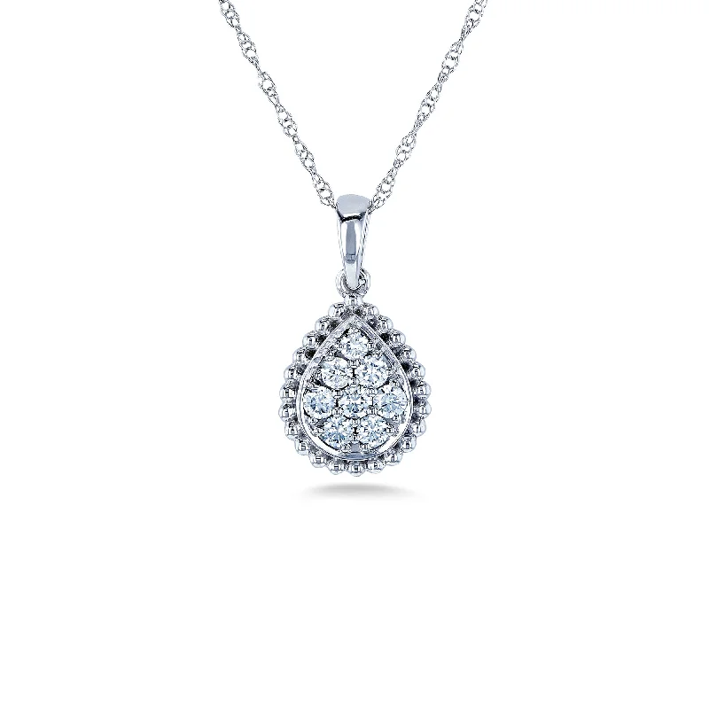Jewelry Sale Alert – Shop Timeless Elegance Today Diamond Pear Shaped Pendant and Chain 10k Gold (1/4 CTW)