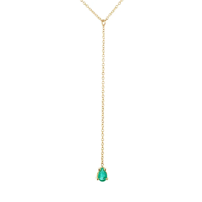 The Perfect Jewelry Piece At The Perfect Price Emerald Lariat, Pear Shaped