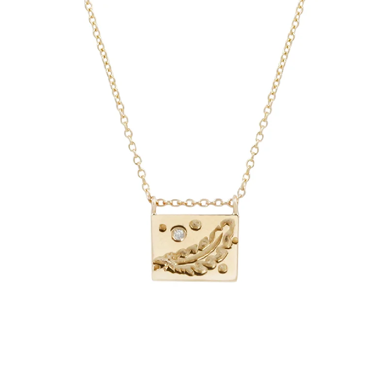 Eco-Friendly Sustainable Jewelry For Conscious Buyers Feather postcard charm necklace