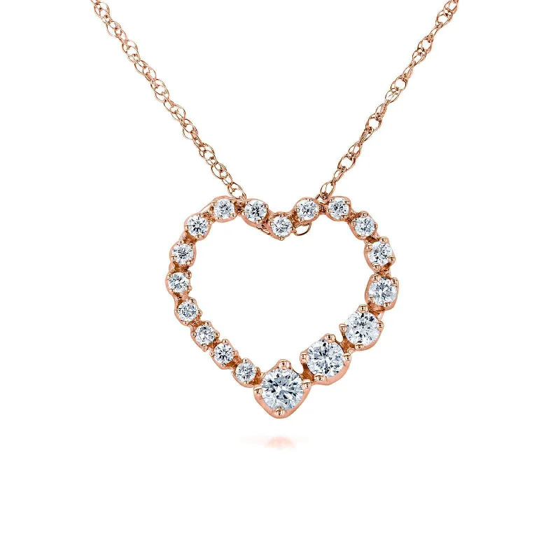 Fashion-Forward Jewelry At Incredible Prices Graduating Diamond-lined Heart