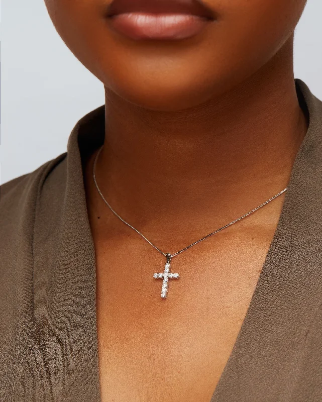 Exclusive Jewelry Discounts – Shop Now For Savings Island Moissanite Mini Cross Pendant in 925 sterling silver
