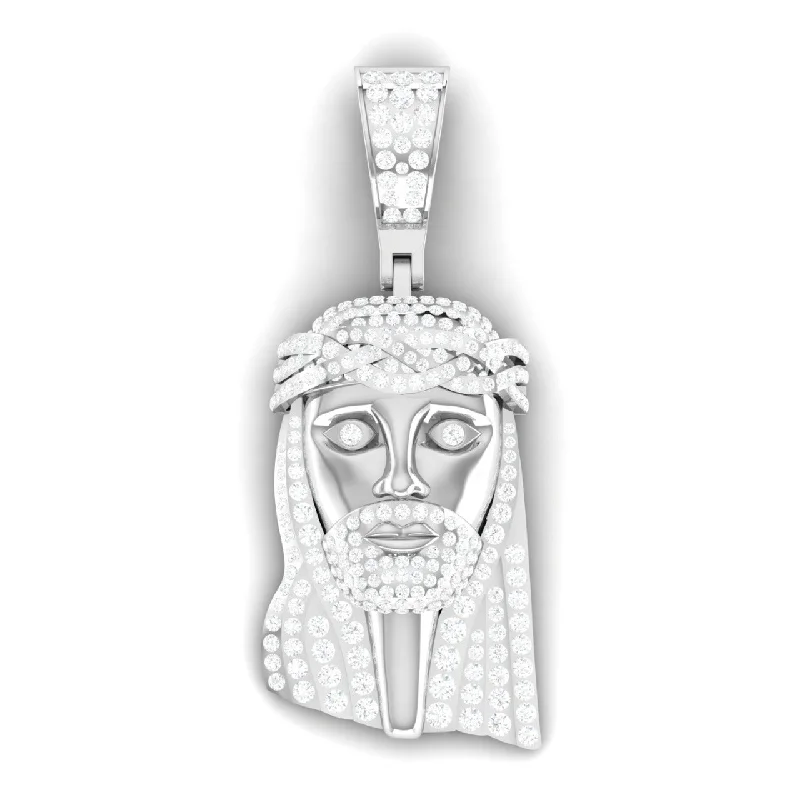 Huge Savings On Premium Jewelry Styles Jesus Moissanite Pendant in 925 Sterling Silver
