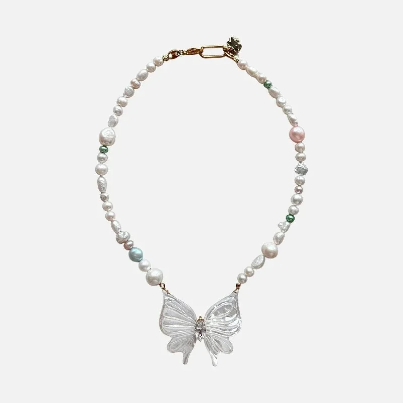 Handcrafted Beauty At Affordable Prices Jumbo Farfalla Glow Pearl Necklace