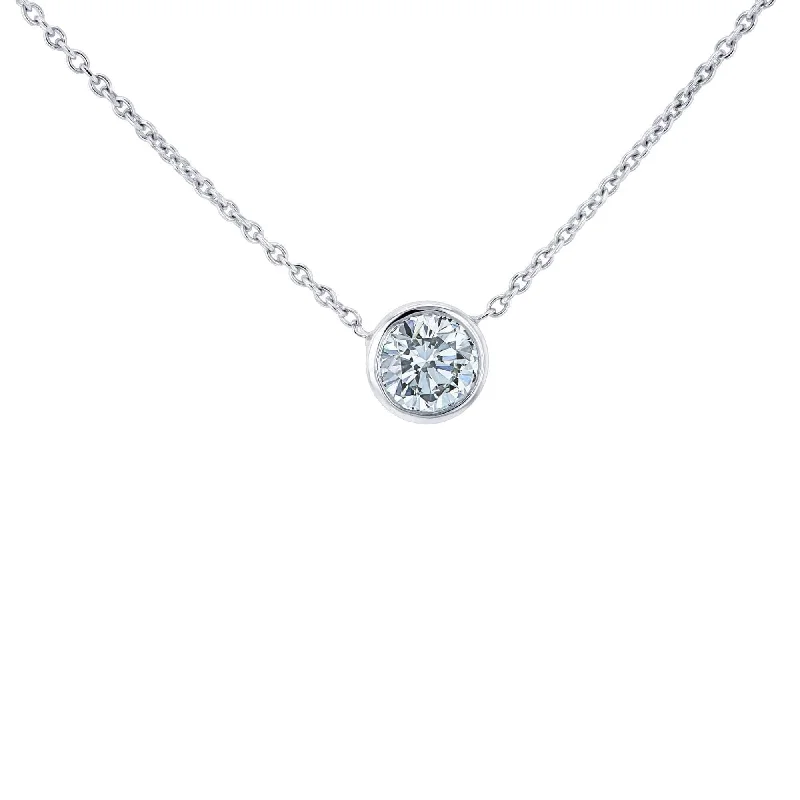 Elegant Rose Gold Jewelry For A Stylish Touch Lab Grown Diamond Solitaire Bezel Gold Necklace
