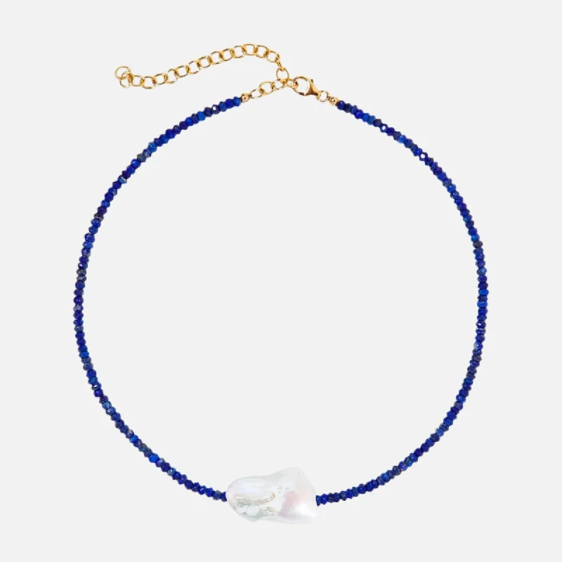 Special Offers On Handcrafted And Designer Jewelry Lapis Single Baroque Pearl Gemstone Necklace