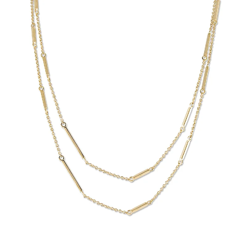 Discounted Jewelry For A Glamorous Look Matchstick/Chain Necklace in 14K Gold